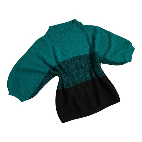 Ombré Teal Stripe Sweater - Picture 3 of 6